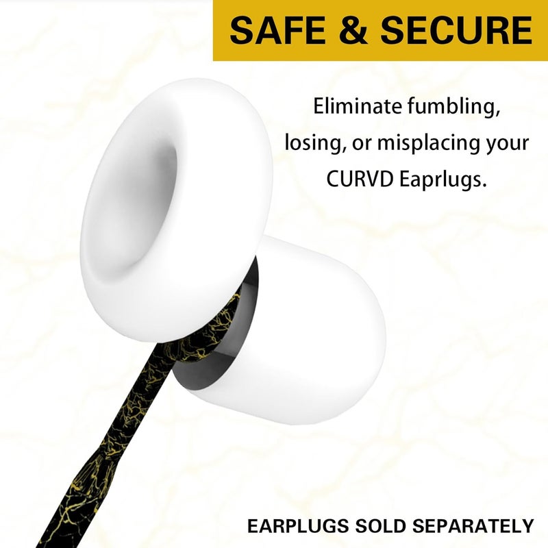 Kasiden Earplug Lanyard with Magnetic Tug-Resistant Safety Cord, Flexible Silicone Lanyard with Most Earplugs with Removable Tips Compatible(Black Gold) - Image 5